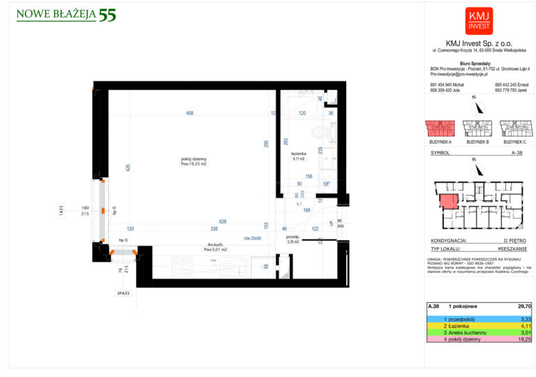 Mieszkanie A38 Osiedle Nowe Błażeja 55 - KMJ Invest Poznań