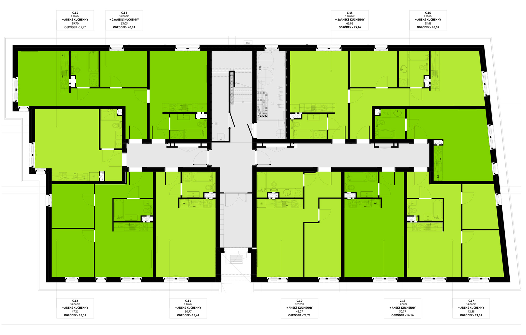 Budynek C kondygnacja 0 w inwestycji Osiedle Błażeja