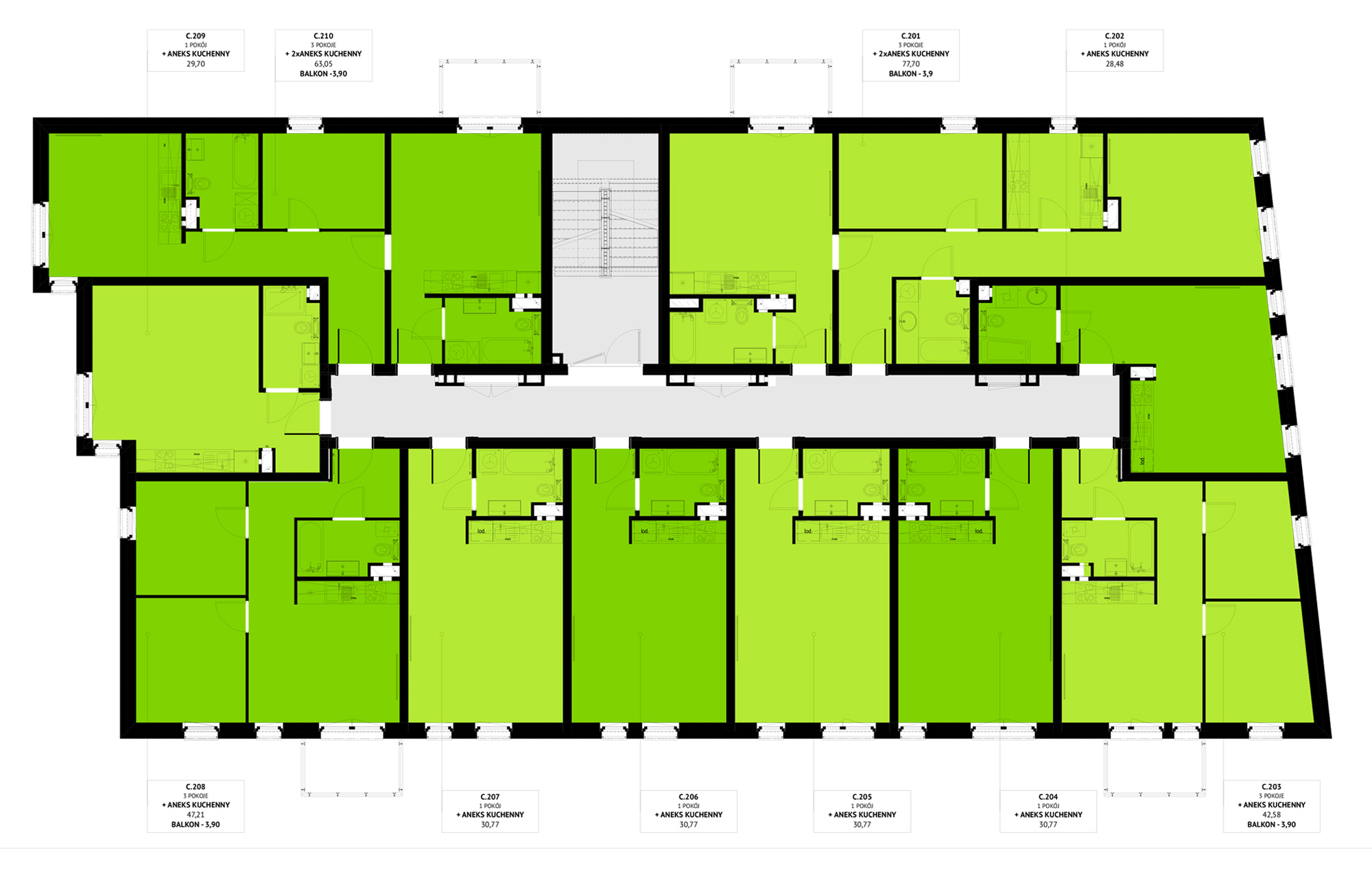 Budynek C kondygnacja 1 w inwestycji Osiedle Błażeja
