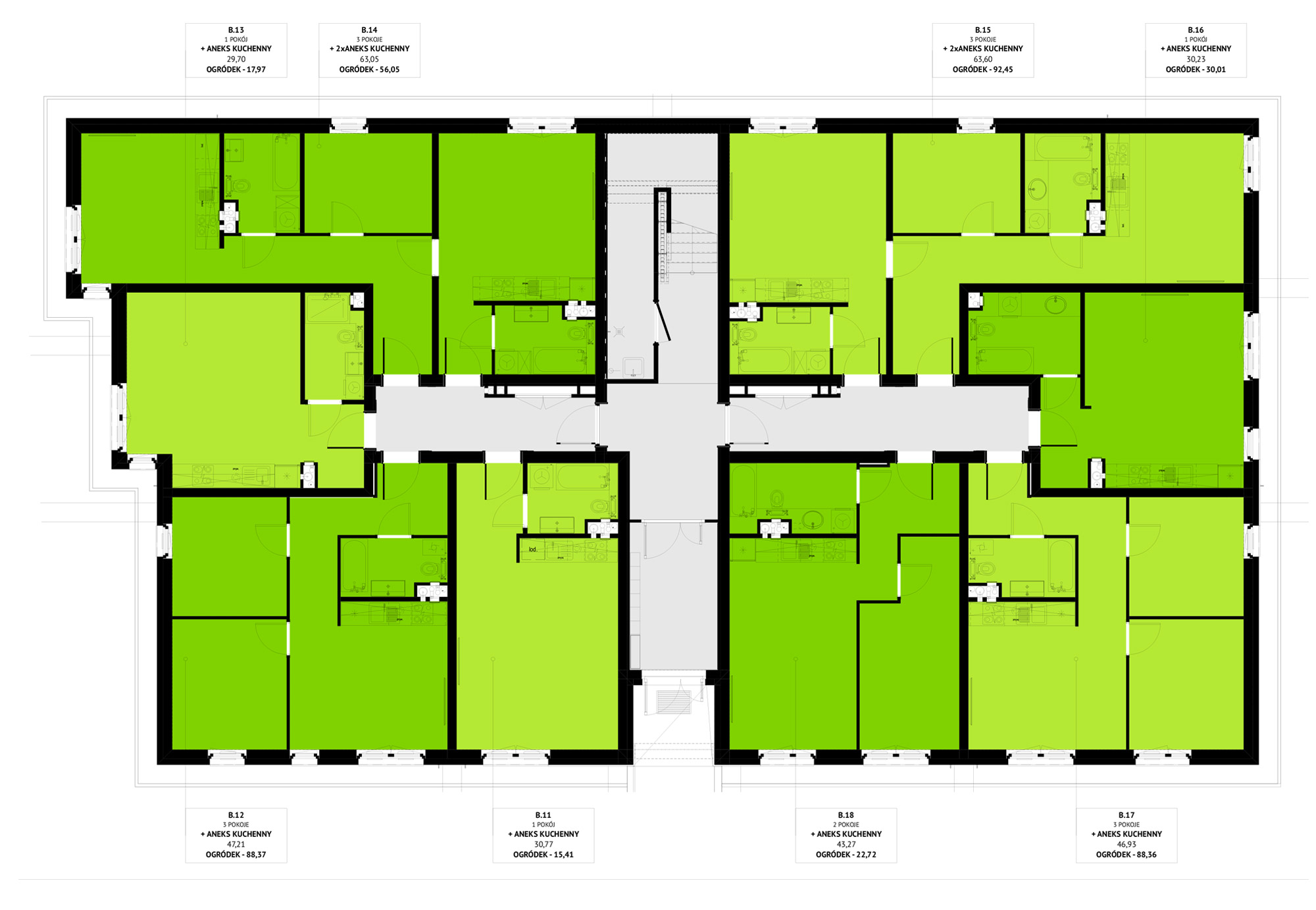 Budynek B kondygnacja 0 w inwestycji Osiedle Błażeja