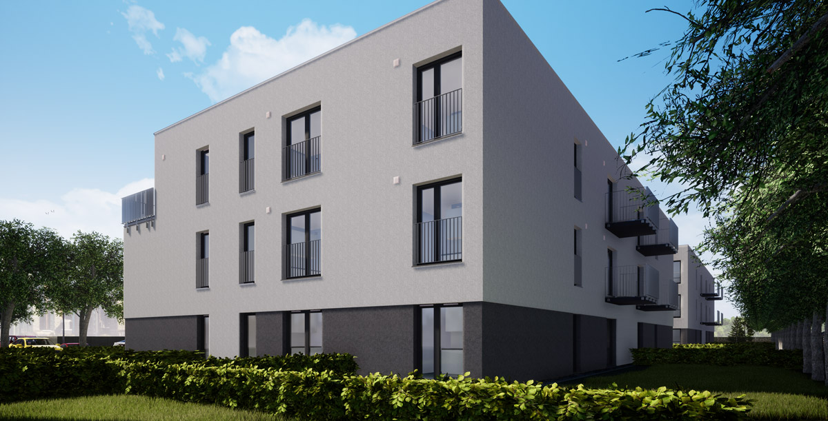 Widok budynku Inwestycja Osiedle Błażeja 55 Poznań KMJ Inwest